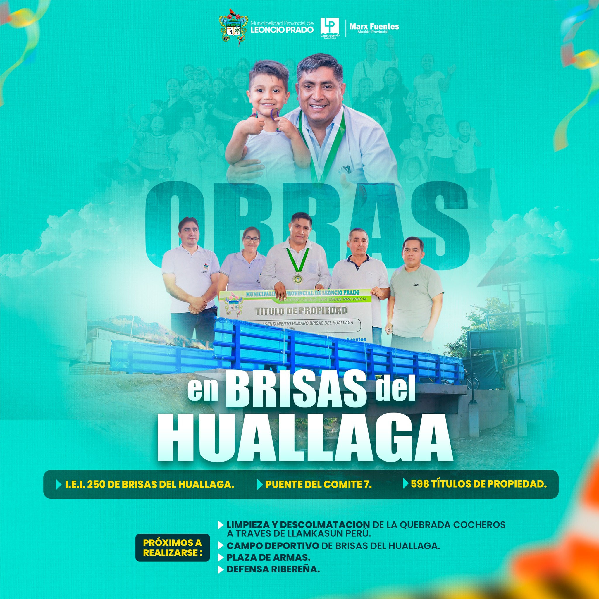 «Brisas del Huallaga un pueblo pujante, emprendió transformación significativa con aportes valiosos de la comuna provincial de Leoncio Prado bajo el liderazgo del alcalde Marx Fuentes»