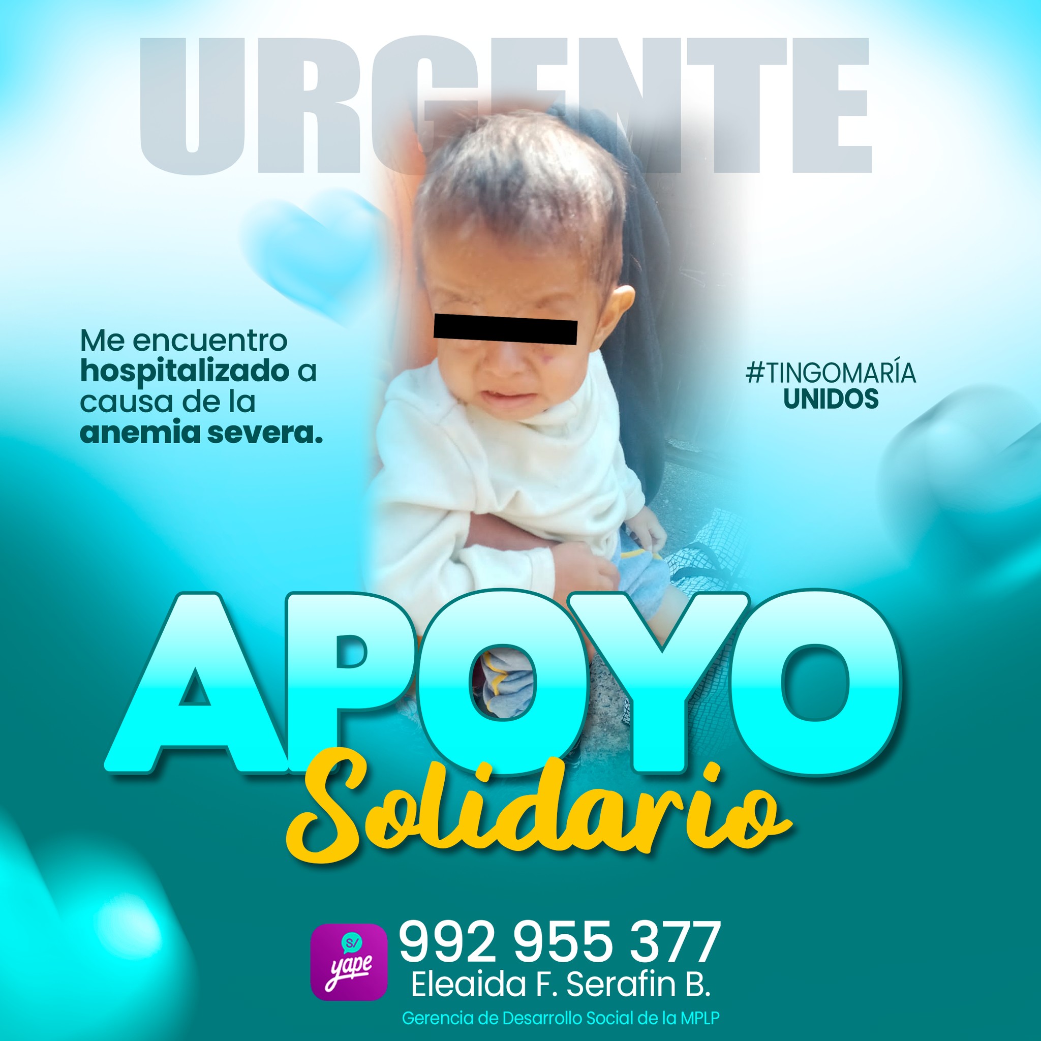 «URGENTE SOLIDARIDAD PARA EL NIÑO TINGALES JACOB»