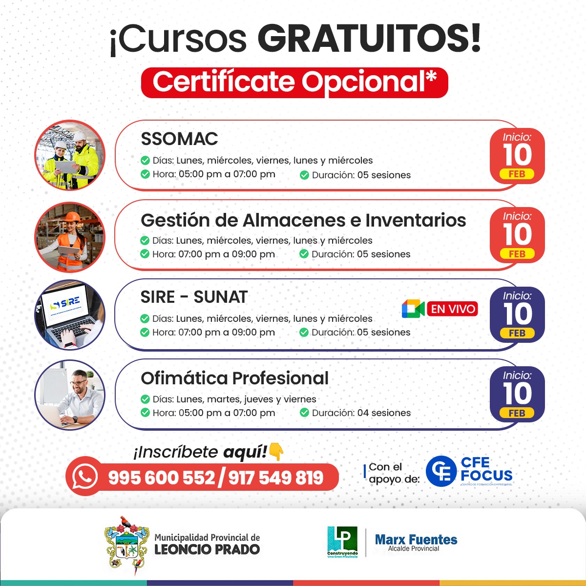 𝐂𝐔𝐑𝐒𝐎𝐒 𝐃𝐄 𝐄𝐌𝐏𝐋𝐄𝐀𝐁𝐈𝐋𝐈𝐃𝐀𝐃 : INICIO 10 DE FEBRERO