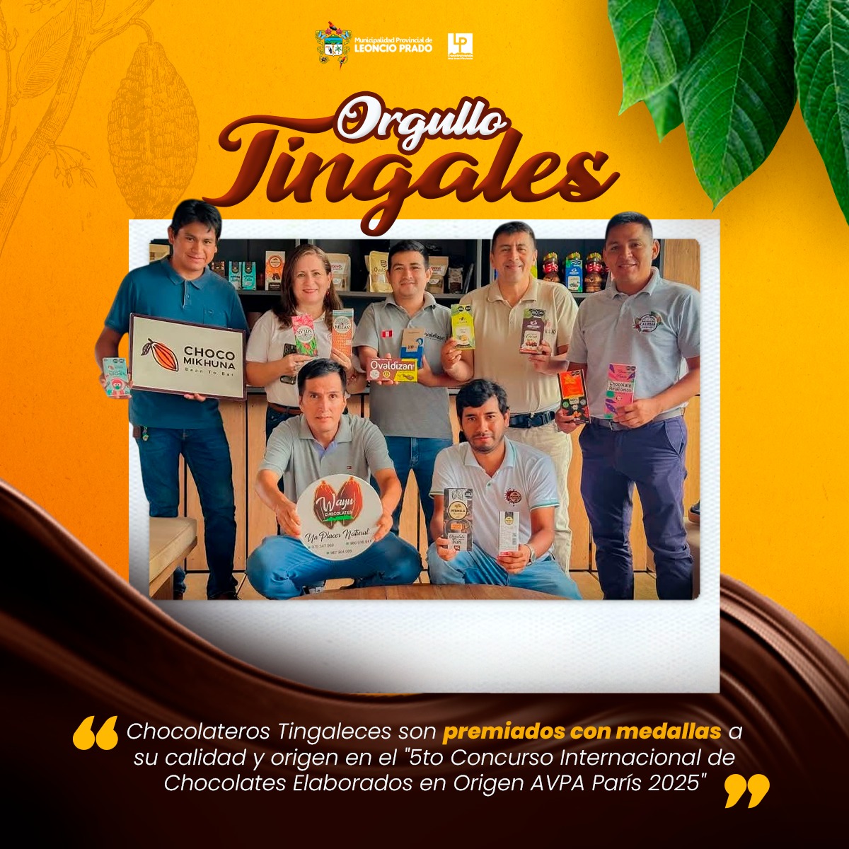 «9 chocolateros de Tingo María y 1 de Puerto Inca serán reconocidos con medallas en Paris»