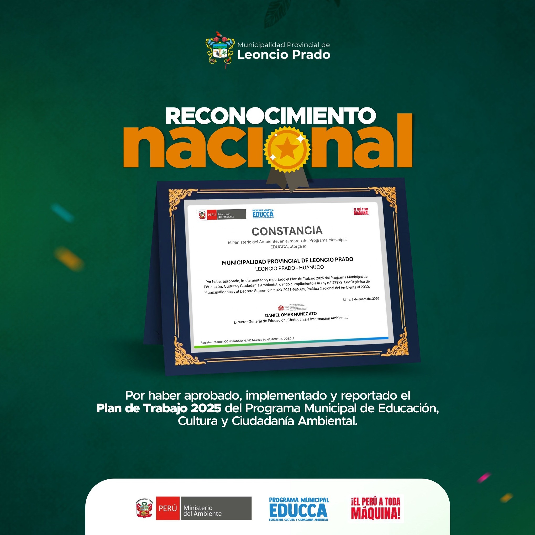 RECONOCIMIENTO AMBIENTAL QUE FORTALECE NUESTRO COMPROMISO CON EL FUTURO