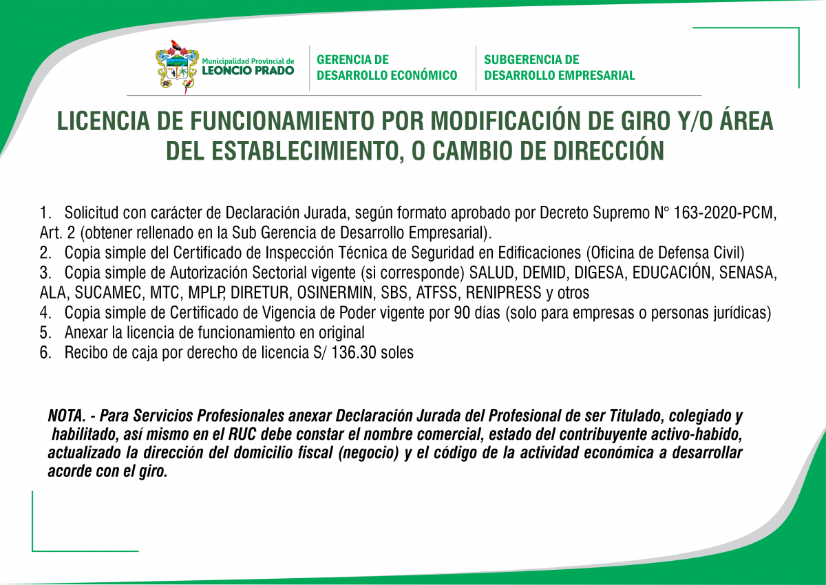 Licencia De Funcionamiento Municipalidad Provincial De Leoncio Prado Tingo Mar A